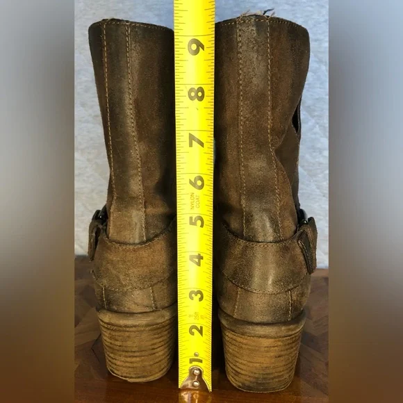 Donald Pliner Donata distressed suede boot in dark brown - Picture 7 of 15